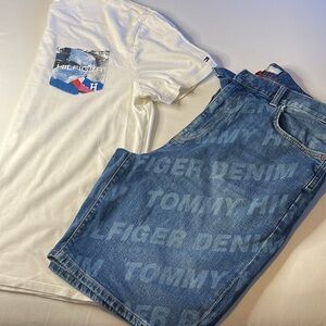 Tommy Hilfiger Set - Shorts (W 35) & T-Shirt (large)